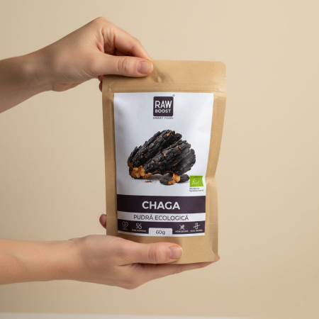 Noutăți - Chaga Pudră - puternic antioxidant și imunostimulator, 60g