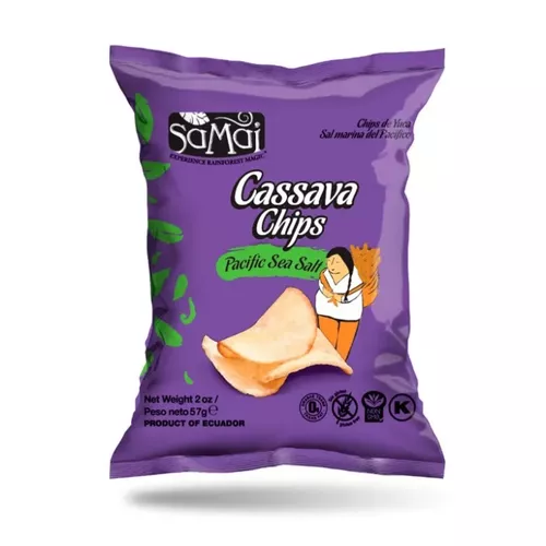 Băcănie - Chipsuri de tapioca (Cassava) cu sare de mare, 57g