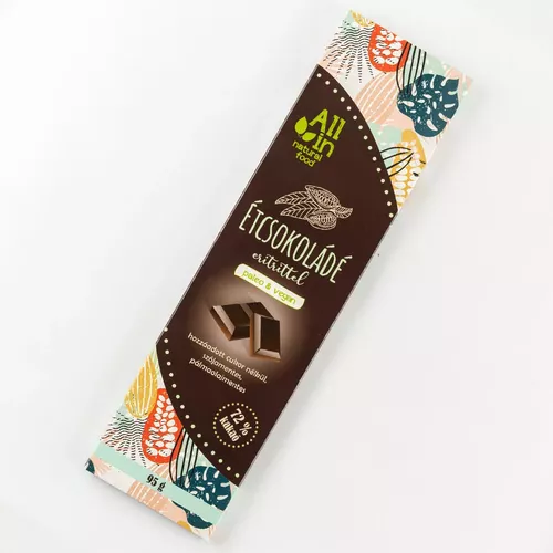 Vegan friendly - Ciocolată vegană cu 72% cacao îndulcită cu eritriol, 95g