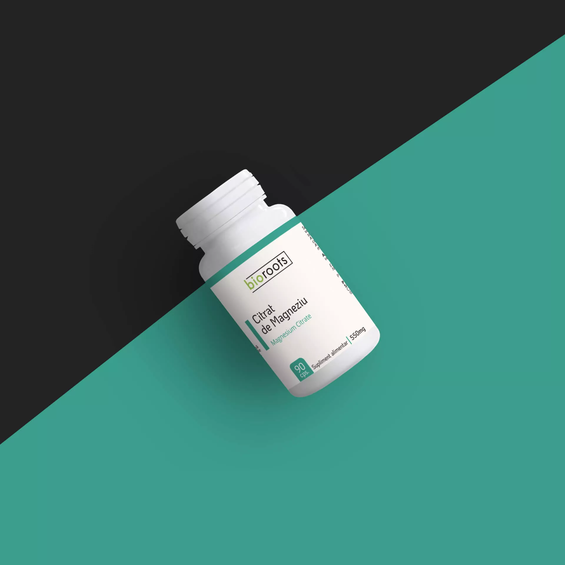 Citrat de magneziu 550mg, 90 capsule vegetale (49,5g) | Bioroots [2]