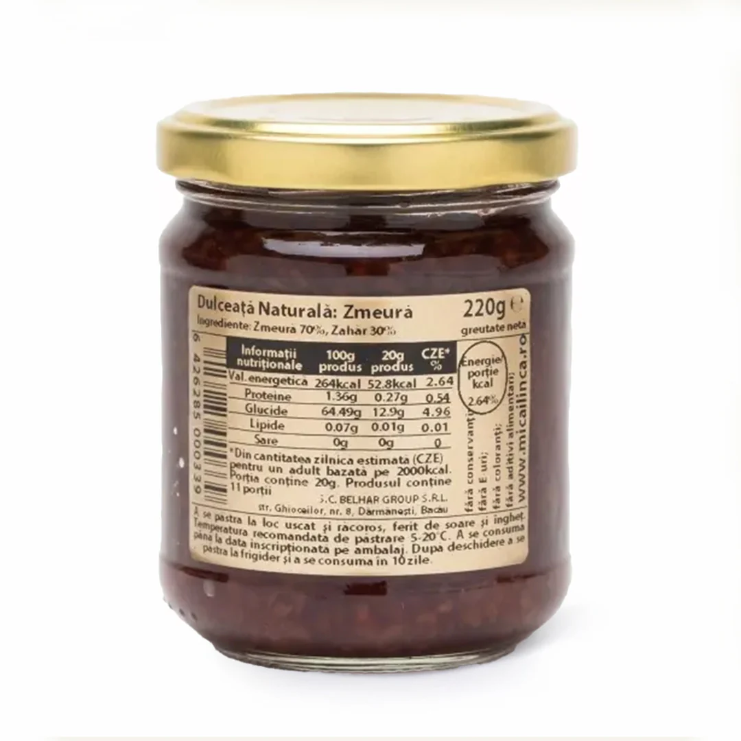 Dulceață naturală de zmeură 70% 220g [1]