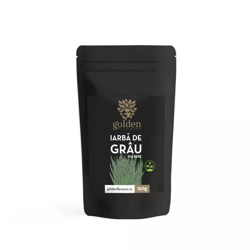 Sănătate - Iarbă de Grâu Pulbere ECO 100% Naturală, 150g | Golden Flavours