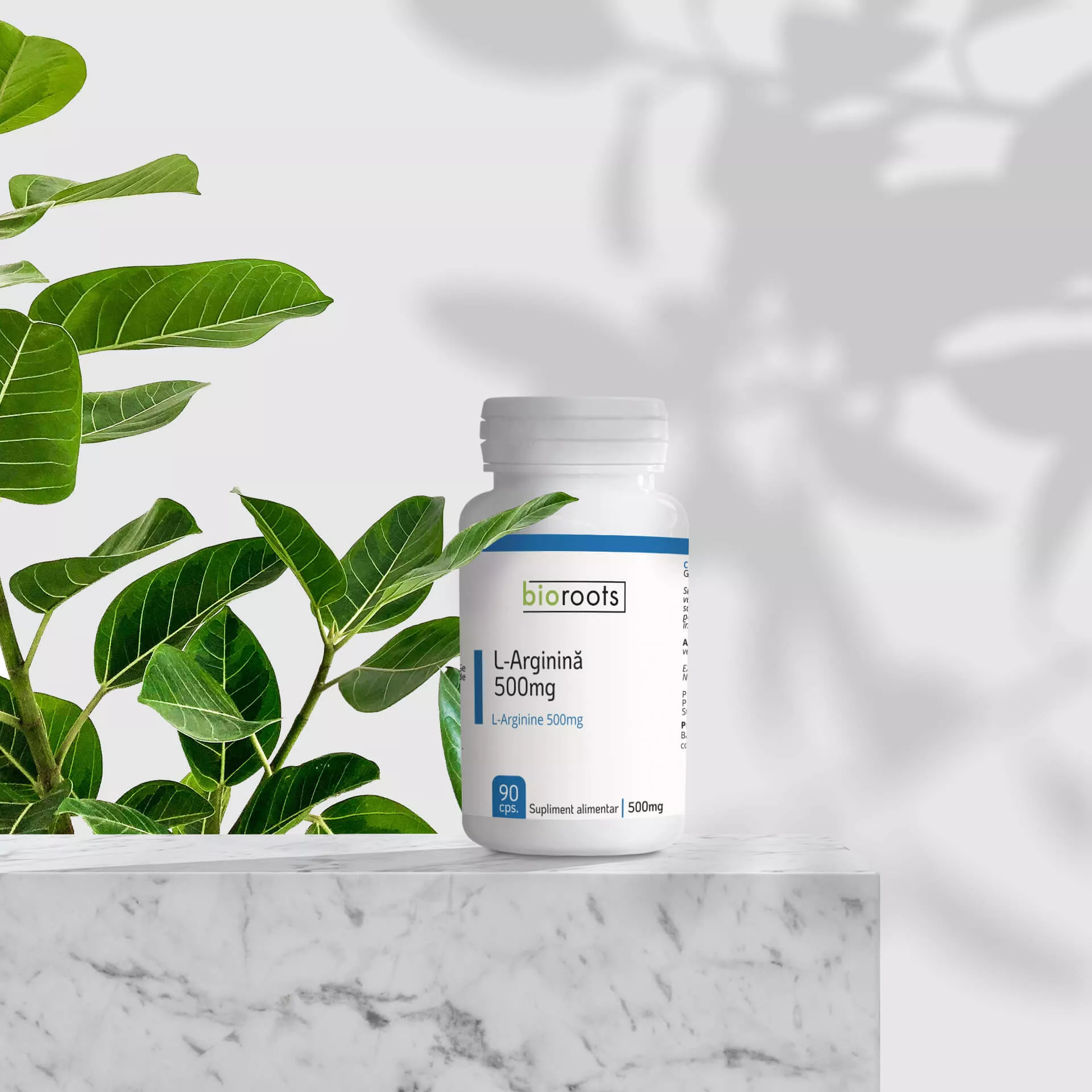 L-Arginină 500mg, 90 capsule vegetale | Bioroots [2]