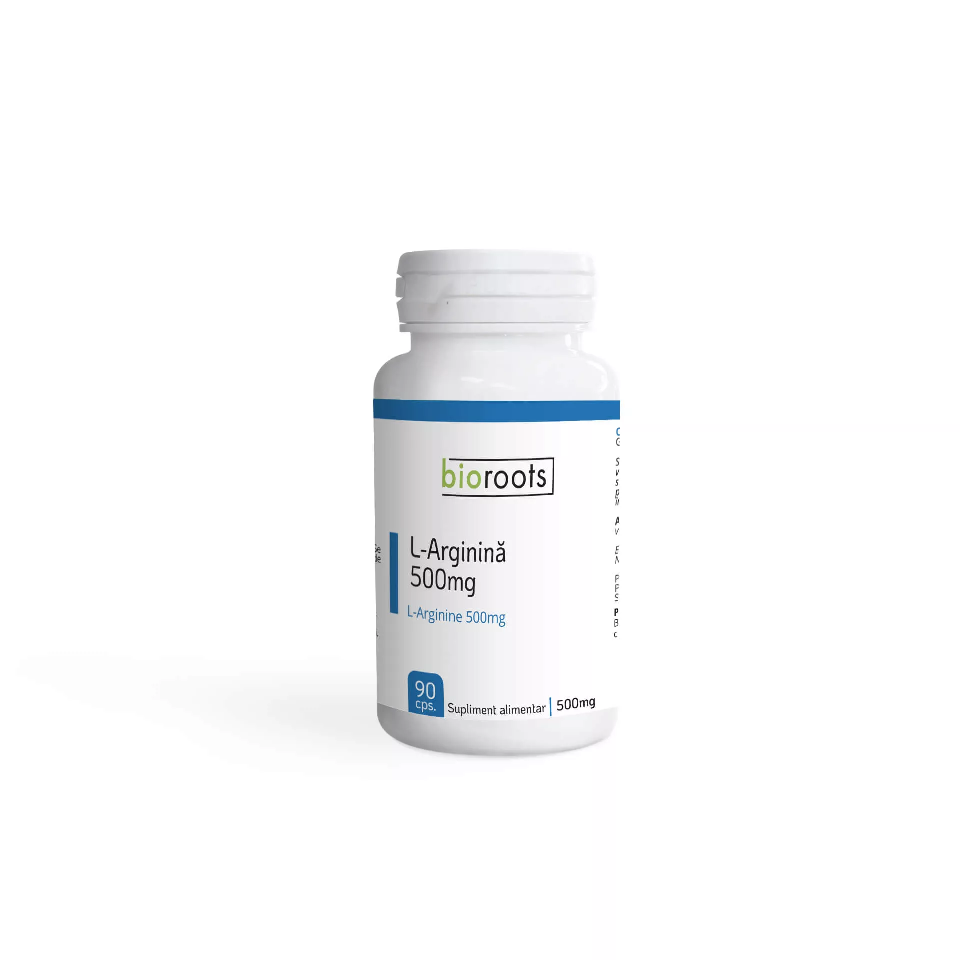L-Arginină 500mg, 90 capsule vegetale | Bioroots [0]