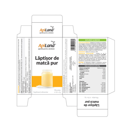 Lăptișor de matcă PUR convențional - 10 x 1g - Apiland [3]