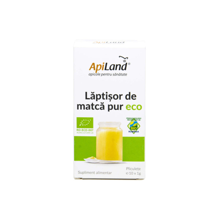 Lăptișor de matcă PUR ECO - 10 x 1g - Apiland