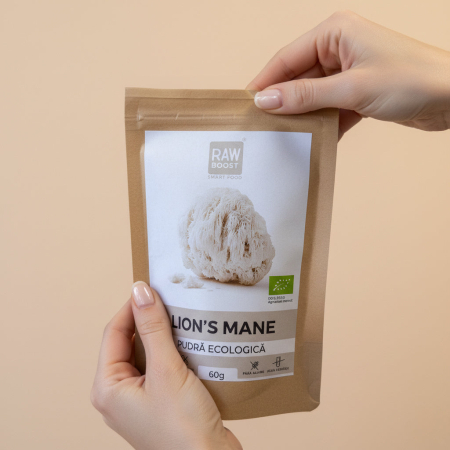 Pudre si Pulberi - Lion's Mane Pudră Ecologică - susține funcțiile cognitive și memoria, 60g
