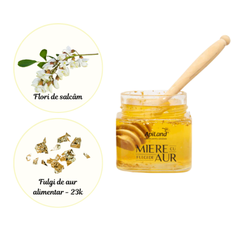 Miere cu fulgi de aur - 300g - Apiland [2]