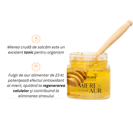 Miere cu fulgi de aur - 300g - Apiland [1]