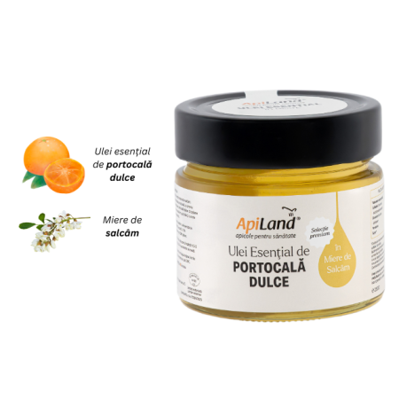 Miere de salcâm cu ulei esențial de portocală dulce - selecție premium, 250 g - Apiland [2]
