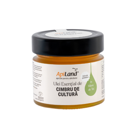 Miere de tei cu ulei esențial de cimbru de cultură - selecție premium, 250 g - Apiland [3]