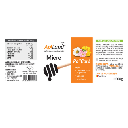 Miere Polifloră - 500g - Apiland [3]