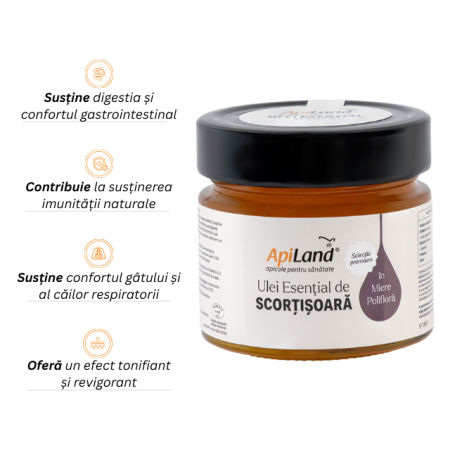 Miere polifloră cu ulei esențial de scorțișoară - selecție premium, 250 g - Apiland [1]