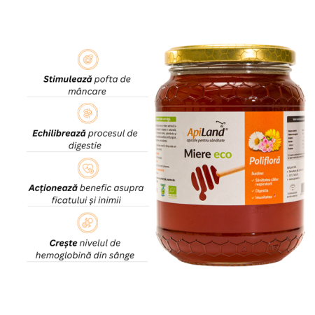 Miere Polifloră ECO - 1kg - Apiland [1]