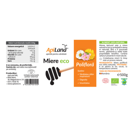 Miere Polifloră ECO - 500g - Apiland [3]