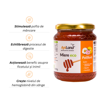 Miere Polifloră ECO - 500g - Apiland [1]