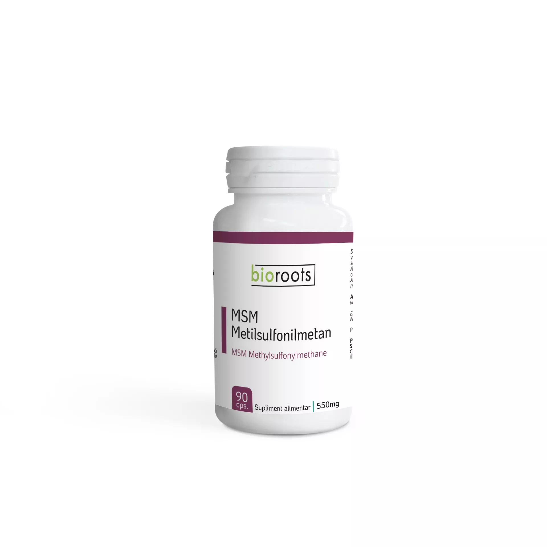 MSM Metilsulfonilmetan 550mg, 90 capsule vegetale (49,5g) | Bioroots [1]