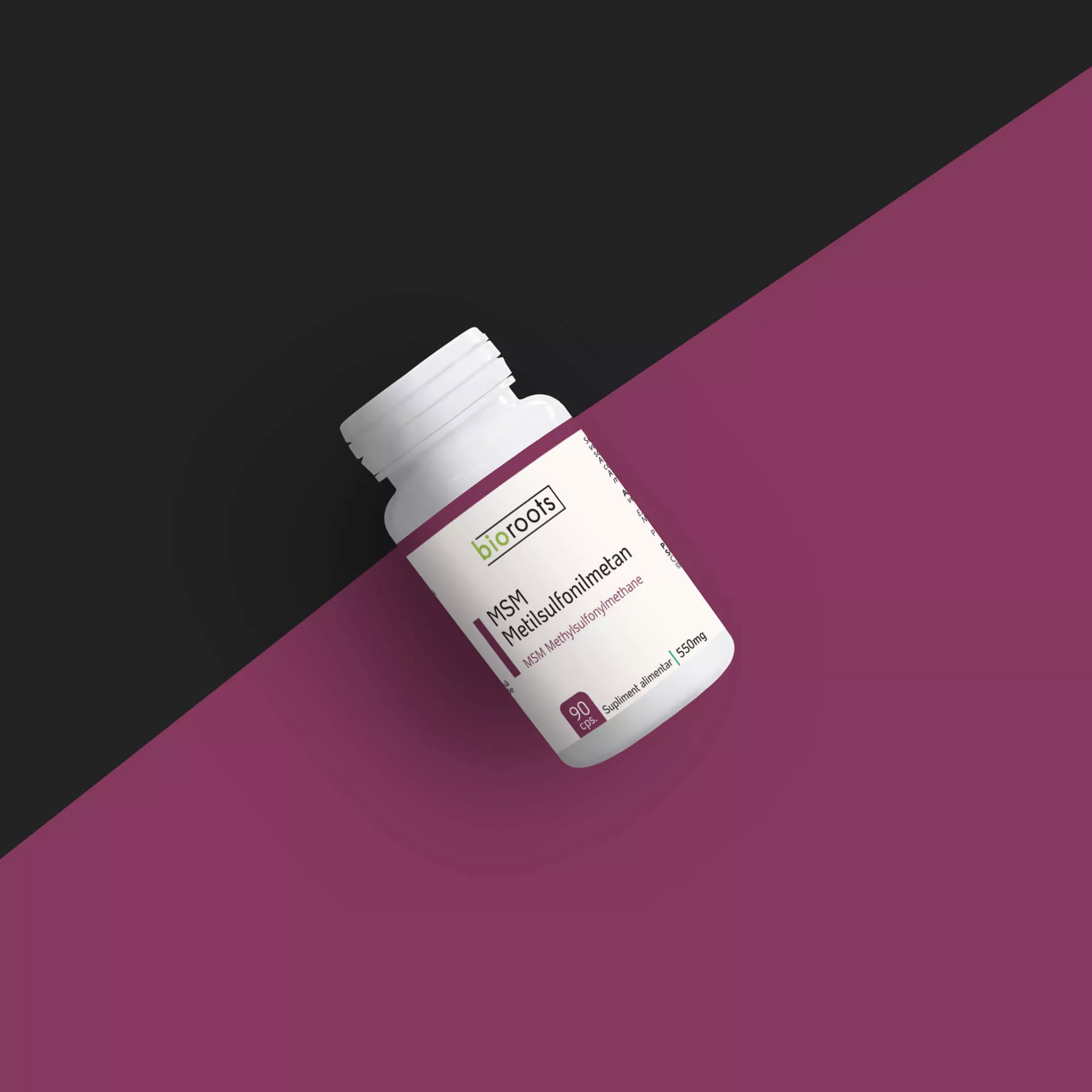 MSM Metilsulfonilmetan 550mg, 90 capsule vegetale (49,5g) | Bioroots [3]