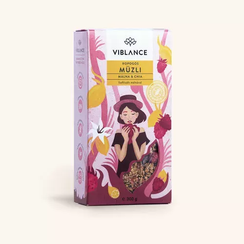 Băcănie - Muesli Crocant Zmeură și Chia Fără Gluten, 300g