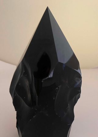 Obsidian Brut cu Vârf Șlefuit în 6 Fețe – Mexic, 20x6x6 cm [2]