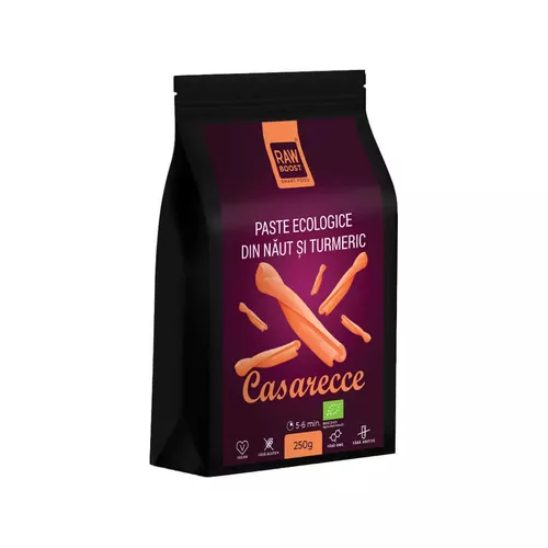 Paste Bio - Paste ECO Casarecce din Năut cu Turmeric, Fără Gluten, 250g
