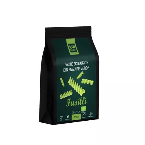 Paste Bio - Paste Fusilli din Mazăre Verde ECO, Fără Gluten, 250g
