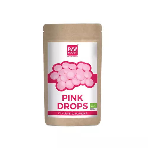 Băcănie - Pink Drops Ciocolată roz ecologică, 90g