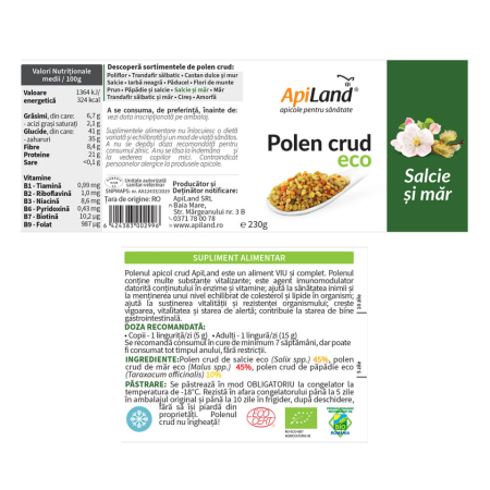 Polen crud de salcie și măr ECO - Apiland [3]