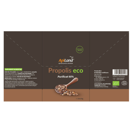 Propolis purificat 95% ECO - 10 plicuri x 10g - Apiland [4]