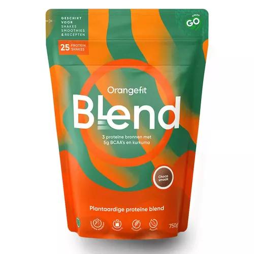 Sănătate - Proteine Blend - Mix de proteine vegetale, ciocolată, 750g | Orangefit