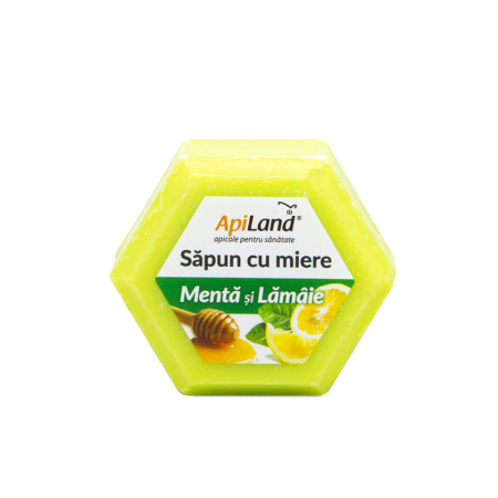 Îngrijire personală - Săpun cu miere, mentă și lămâie - 100g - Apiland