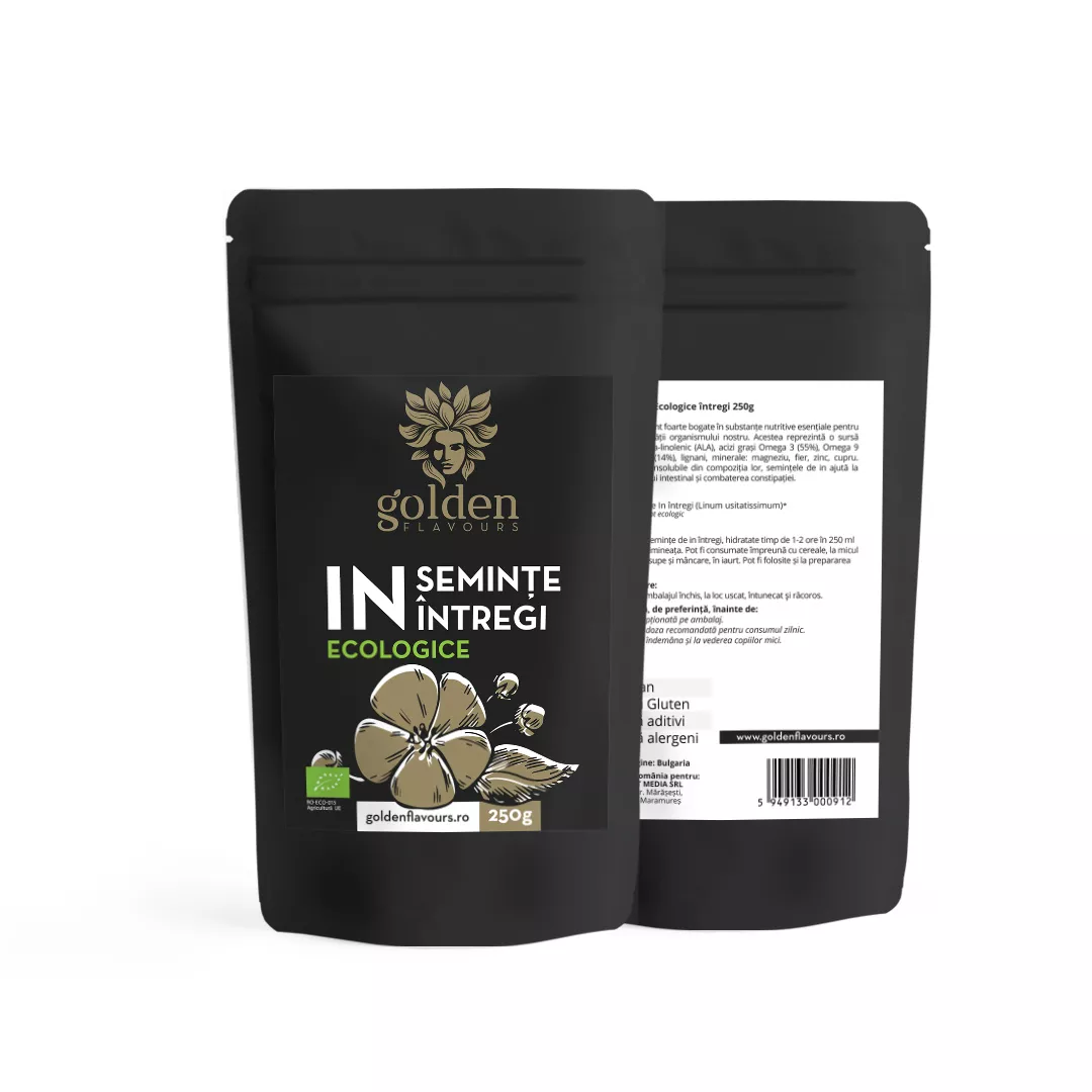Semințe de In Întregi ecologice, 250g | Golden Flavours [1]
