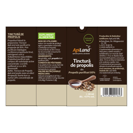 Tinctură de propolis purificat 95% - 30 ml - Apiland [3]