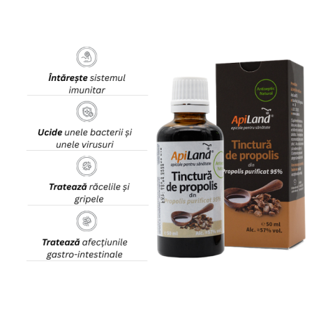 Tinctură de propolis purificat 95% - 50 ml - Apiland [1]