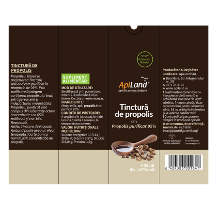 Tinctură de propolis purificat 95% spray - Apiland [3]