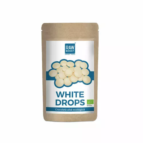 Băcănie - White Drops Ciocolată albă vegană ECO, | Rawboost 90g