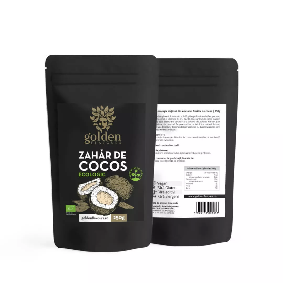 Esențial in bucătărie - Zahăr de Cocos ecologic - Golden Flavours