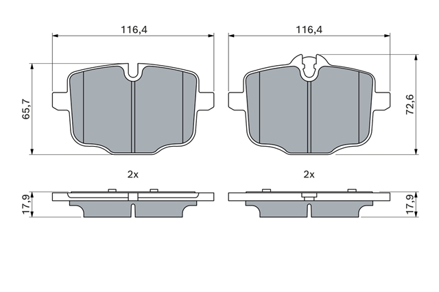 Set placute frana spate - BOSCH [2]