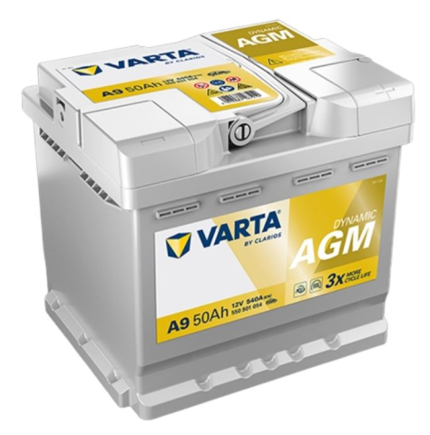 Acumulatori - BATERIE VARTA AUTOMOTIVE AGM 12V 50AH 540A A9 207X175X190 + DR