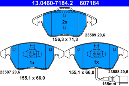 Set placute frana - Set placute frana fata - ATE