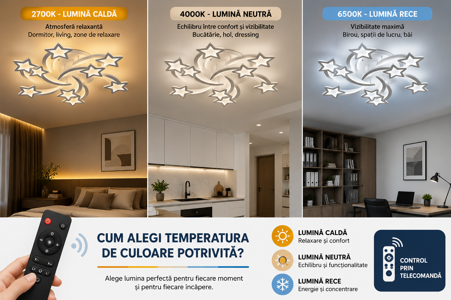 Cum alegi temperatura de culoare potrivită pentru fiecare cameră – ghid complet