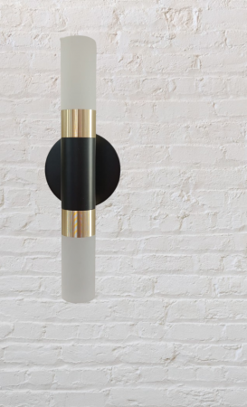 Aplica LED 2355-2, 2 surse de lumină, suport metal negru/auriu și sticlă, design modern și elegant [1]