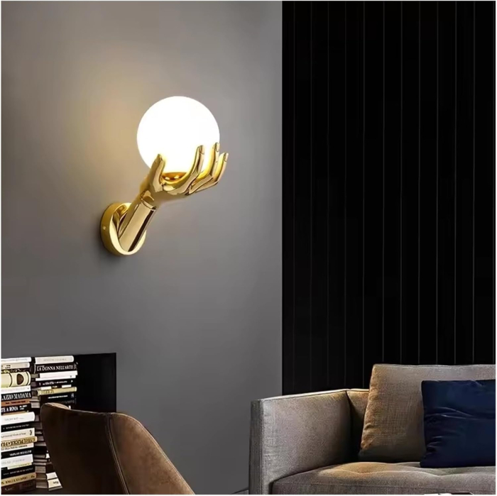 Aplica 2481 design modern, metal auriu și glob din sticlă albă mată, E27 [1]
