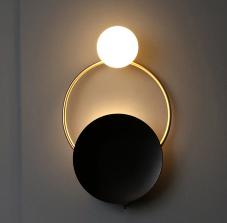 Aplica 6122 alb/negru/auriu, metal și acril, 36x25x12 cm, design modern [2]