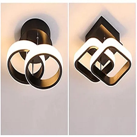 Aplica LED 801 SQ Negru/Alb, 23W, Design Modern Art-Deco, Lumină Reglabilă [2]