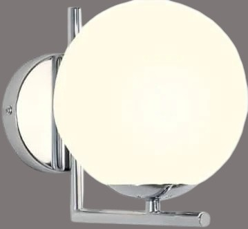 Aplica de perete 8335 CH, sticlă alb mat și suport metalic cromat, E27, design versatil [1]
