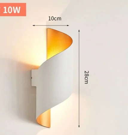 Aplica LED 9008, 10W, IP65, aluminiu, lumină caldă 3000K, alb/negru – pentru interior și exterior [2]