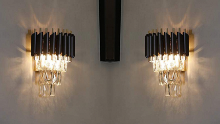 Aplica 98142 BK+GD, 2xE14, negru cu auriu, 30x30 cm, metal și cristal [4]