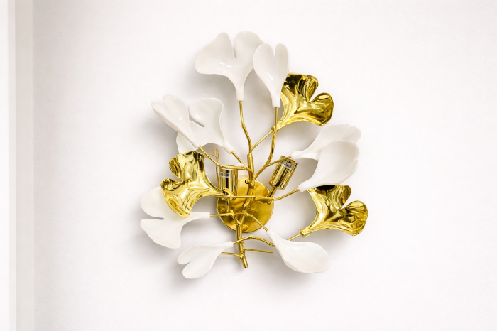 Aplică de perete premium 9080/2 – design floral auriu, 2×E14, 35×30 cm [3]