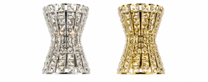 Aplica LED 2512 cristal lux auriu si crom design spectaculos [3]